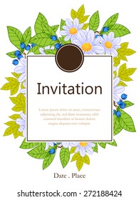 Romantic invitation. Wedding, marriage, bridal, birthday, Valentine's day. Isolated.