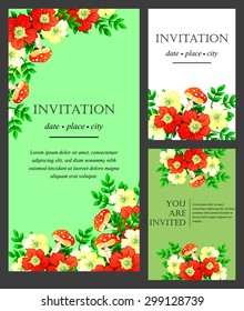 Romantic invitation. Wedding, marriage, bridal, birthday, Valentine's day. Isolated.