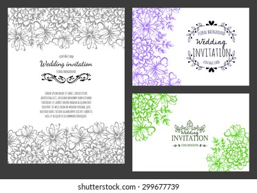 Romantic invitation. Wedding, marriage, bridal, birthday, Valentine's day. Isolated.