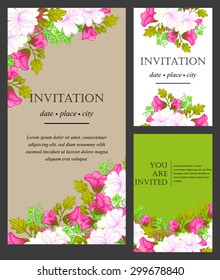 Romantic invitation. Wedding, marriage, bridal, birthday, Valentine's day. Isolated.