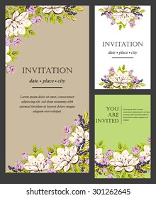 Romantic invitation. Wedding, marriage, bridal, birthday, Valentine's day. Isolated.