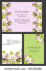 Romantic invitation. Wedding, marriage, bridal, birthday, Valentine's day. Isolated.