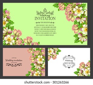 Romantic invitation. Wedding, marriage, bridal, birthday, Valentine's day. Isolated.