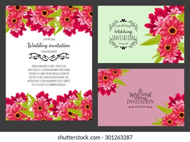 Romantic invitation. Wedding, marriage, bridal, birthday, Valentine's day. Isolated.
