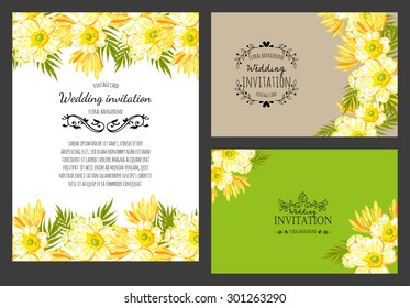 Romantic invitation. Wedding, marriage, bridal, birthday, Valentine's day. Isolated.