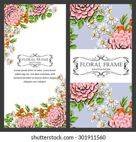 Romantic invitation. Wedding, marriage, bridal, birthday, Valentine's day. Isolated.