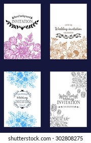 Romantic invitation. Wedding, marriage, bridal, birthday, Valentine's day. Isolated.