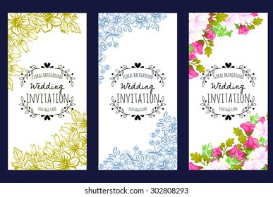 Romantic invitation. Wedding, marriage, bridal, birthday, Valentine's day. Isolated.