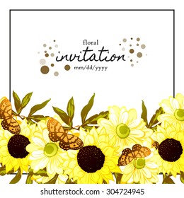 Romantic invitation. Wedding, marriage, bridal, birthday, Valentine's day. Isolated.