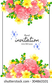 Romantic invitation. Wedding, marriage, bridal, birthday, Valentine's day. Isolated.