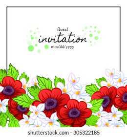 Romantic invitation. Wedding, marriage, bridal, birthday, Valentine's day. Isolated.