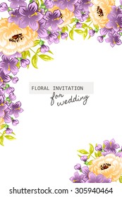 Romantic invitation. Wedding, marriage, bridal, birthday, Valentine's day. Isolated.
