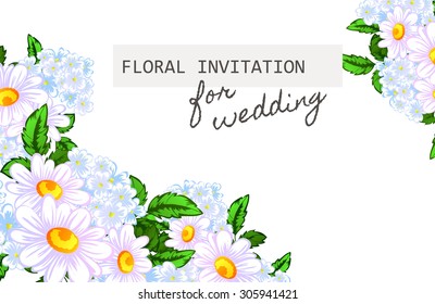 Romantic invitation. Wedding, marriage, bridal, birthday, Valentine's day. Isolated.