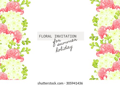 Romantic invitation. Wedding, marriage, bridal, birthday, Valentine's day. Isolated.