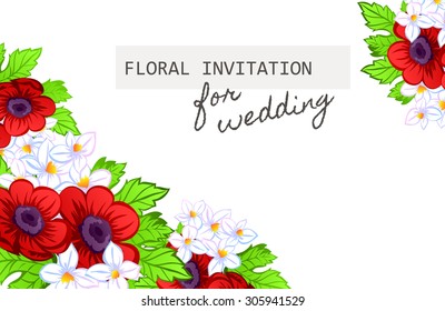 Romantic invitation. Wedding, marriage, bridal, birthday, Valentine's day. Isolated.