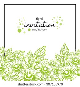 Romantic invitation. Wedding, marriage, bridal, birthday, Valentine's day. Isolated.