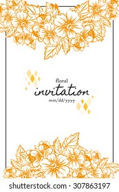 Romantic invitation. Wedding, marriage, bridal, birthday, Valentine's day. Isolated.