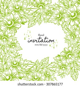 Romantic invitation. Wedding, marriage, bridal, birthday, Valentine's day. Isolated.