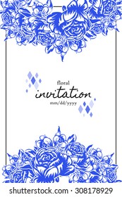 Romantic invitation. Wedding, marriage, bridal, birthday, Valentine's day. Isolated.