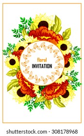 Romantic invitation. Wedding, marriage, bridal, birthday, Valentine's day. Isolated.