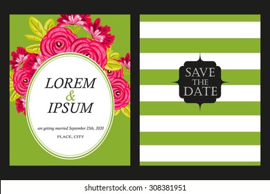 Romantic invitation. Wedding, marriage, bridal, birthday, Valentine's day. Isolated.