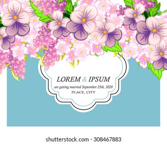 Romantic invitation. Wedding, marriage, bridal, birthday, Valentine's day. Isolated.