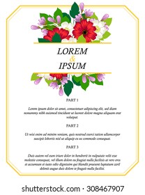 Romantic invitation. Wedding, marriage, bridal, birthday, Valentine's day. Isolated.