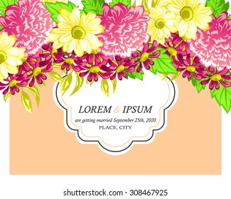 Romantic invitation. Wedding, marriage, bridal, birthday, Valentine's day. Isolated.