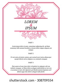 Romantic invitation. Wedding, marriage, bridal, birthday, Valentine's day. Isolated.