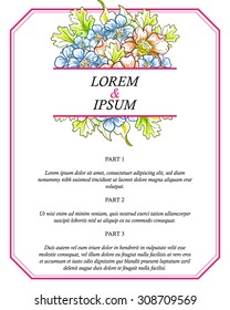 Romantic invitation. Wedding, marriage, bridal, birthday, Valentine's day. Isolated.