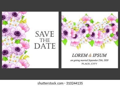 Romantic invitation. Wedding, marriage, bridal, birthday, Valentine's day. Isolated.