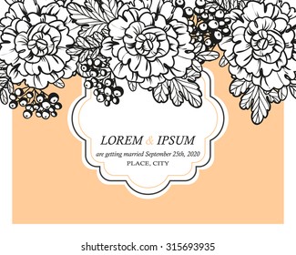 Romantic invitation. Wedding, marriage, bridal, birthday, Valentine's day. Isolated.