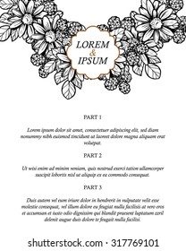 Romantic invitation. Wedding, marriage, bridal, birthday, Valentine's day. Isolated.