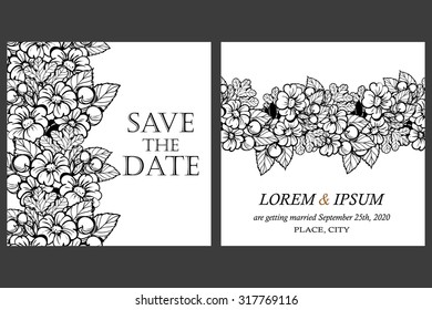 Romantic invitation. Wedding, marriage, bridal, birthday, Valentine's day. Isolated.