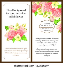 Romantic invitation. Wedding, marriage, bridal, birthday, Valentine's day.