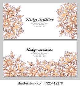 Romantic invitation. Wedding, marriage, bridal, birthday, Valentine's day.