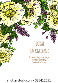 Romantic invitation. Wedding, marriage, bridal, birthday, Valentine's day.
