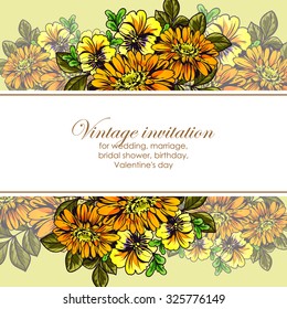 Romantic invitation. Wedding, marriage, bridal, birthday, Valentine's day. Isolated.