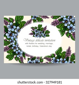 Romantic invitation. Wedding, marriage, bridal, birthday, Valentine's day.