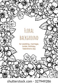Romantic invitation. Wedding, marriage, bridal, birthday, Valentine's day.