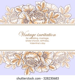 Romantic invitation. Wedding, marriage, bridal, birthday, Valentine's day. Isolated.