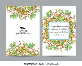 Romantic invitation. Wedding, marriage, bridal, birthday, Valentine's day. Isolated.