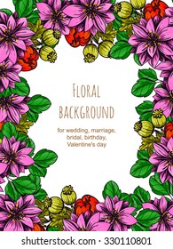Romantic invitation. Wedding, marriage, bridal, birthday, Valentine's day. Isolated.