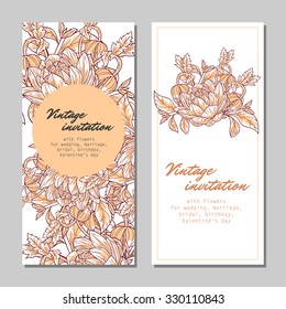 Romantic invitation. Wedding, marriage, bridal, birthday, Valentine's day. Isolated.