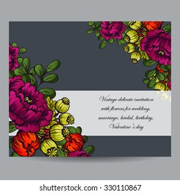 Romantic invitation. Wedding, marriage, bridal, birthday, Valentine's day. Isolated.