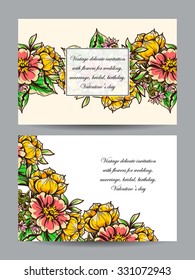 Romantic invitation. Wedding, marriage, bridal, birthday, Valentine's day. Isolated.