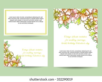 Romantic invitation. Wedding, marriage, bridal, birthday, Valentine's day. Isolated.