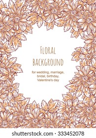 Romantic invitation. Wedding, marriage, bridal, birthday, Valentine's day. Isolated.