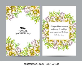 Romantic invitation. Wedding, marriage, bridal, birthday, Valentine's day. Isolated.