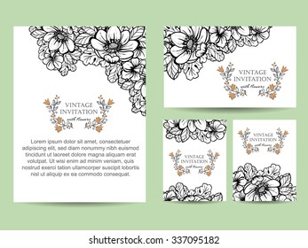 Romantic invitation. Wedding, marriage, bridal, birthday, Valentine's day. Isolated.